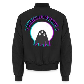 Overthinking Always 3Eye Ghost Y2K Streetwear - Unisex Bomberjacke - Schwarz - Hinten - AI Model Male 185 light (185cm)