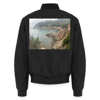 IMG_9562mar - Unisex Bomberjacke - Schwarz - Hinten - AI Model Male 185 light (185cm)