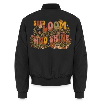 Samen Zum Blühen: Erntepracht - Unisex Bomberjacke - Schwarz - Hinten - AI Model Male 185 light (185cm)