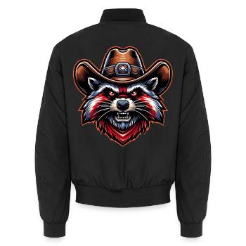 Western Waschbär - Unisex Bomberjacke - Schwarz - Hinten - AI Model Male 185 light (185cm)