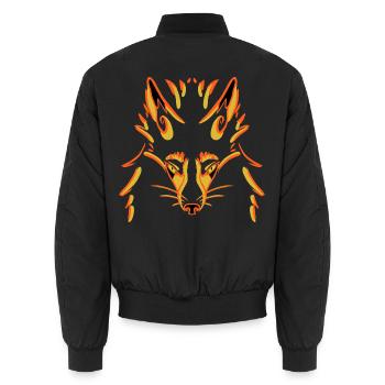 Observing Fox - Unisex Bomberjacke - Schwarz - Hinten - AI Model Male 185 light (185cm)
