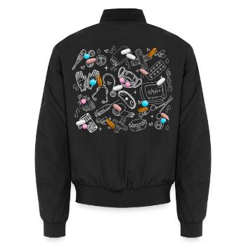 Krankenschwester Geschenk Pflege Medizin Design - Unisex Bomberjacke - Schwarz - Hinten - AI Model Male 185 light (185cm)