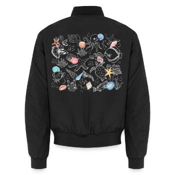 Ozean Meerestiere Muscheln Ozean Strandliebhaber - Unisex Bomberjacke - Schwarz - Hinten - AI Model Male 185 light (185cm)