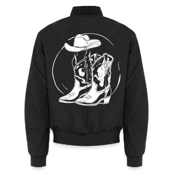 Western Line Dance - Unisex Bomberjacke - Schwarz - Hinten - AI Model Male 185 light (185cm)