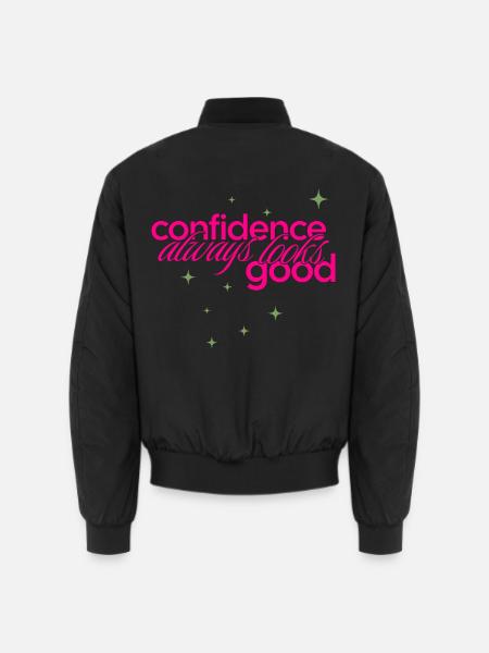 Confidence always looks good - Pink & Green - Unisex Bomberjacke - Schwarz