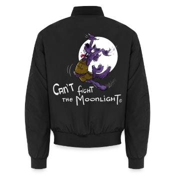Can’t fight the Moonlight - Unisex Bomberjacke - Schwarz - Hinten - AI Model Male 185 light (185cm)