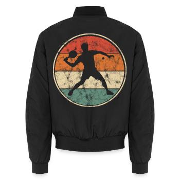 Retro Tischtennis Spieler Für Ping-Pong-Profis - Unisex Bomberjacke - Schwarz - Hinten - AI Model Male 185 light (185cm)