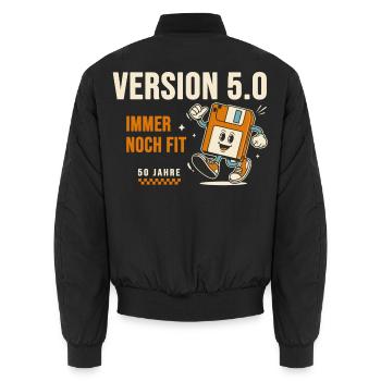 50 Geburtstag Informatiker Version 5.0 - Unisex Bomberjacke - Schwarz - Hinten - AI Model Male 185 light (185cm)