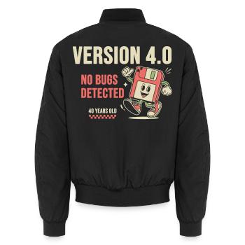 40th Birthday Programmierer Version 4.0 - Unisex Bomberjacke - Schwarz - Hinten - AI Model Male 185 light (185cm)