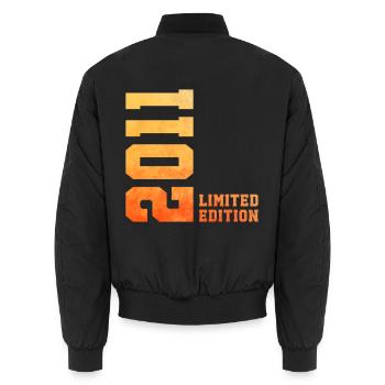15. Geburtstag limited edition 2011 jahrgang 2011 - Unisex Bomberjacke - Schwarz - Hinten - AI Model Male 185 light (185cm)