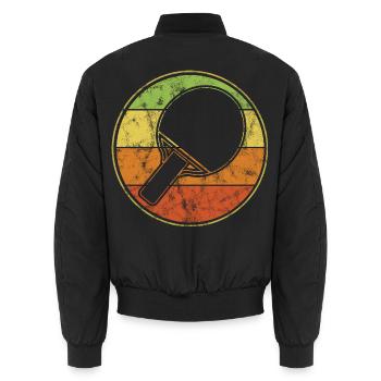 Retro Ping-Pong-Schläger Für Tischtennis-Spieler - Unisex Bomberjacke - Schwarz - Hinten - AI Model Male 185 light (185cm)