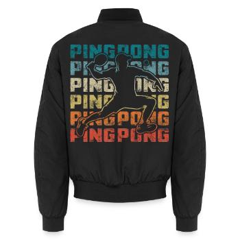 Retro Tischtennispieler Für Ping-Pong Profis - Unisex Bomberjacke - Schwarz - Hinten - AI Model Male 185 light (185cm)