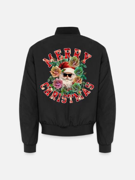 FROHE WEIHNACHTEN, WEIHNACHTSMANN - Unisex Bomberjacke - Schwarz