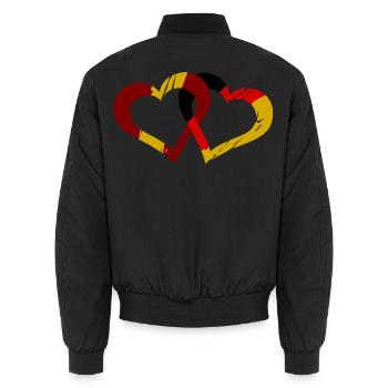 Spanisch deutsche Liebe - Unisex Bomberjacke - Schwarz - Hinten - AI Model Male 185 light (185cm)