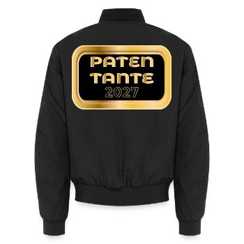 Patentante 2027 Baby Taufe - Unisex Bomberjacke - Schwarz - Hinten - AI Model Male 185 light (185cm)