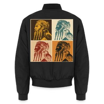 Viking Dreadpop Vierbild - Unisex Bomberjacke - Schwarz - Hinten - AI Model Male 185 light (185cm)