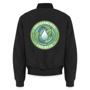 Umweltingenieur Bio-Loop Eco-Abzeichen-Geschenk - Unisex Bomberjacke - Schwarz - Hinten - AI Model Male 185 light (185cm)