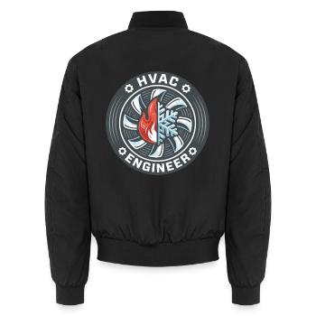 HVAC-Ingenieur Flame Snowflake Ventilator-Badge-Geschenk - Unisex Bomberjacke - Schwarz - Hinten - AI Model Male 185 light (185cm)