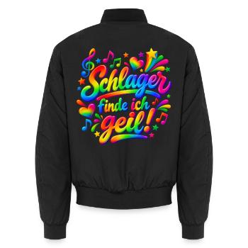 Schlager Finde ich geil - Unisex Bomberjacke - Schwarz - Hinten - AI Model Male 185 light (185cm)