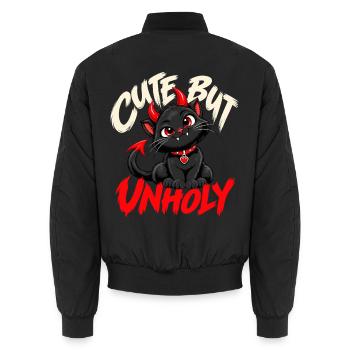 Cute But Unholy Schwarze Katze Gothic - Unisex Bomberjacke - Schwarz - Hinten - AI Model Male 185 light (185cm)