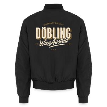 Wien Döbling (19. Bezirk) - Unisex Bomberjacke - Schwarz - Hinten - AI Model Male 185 light (185cm)