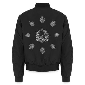 Dornen & Farn - Botanische Kunst - Unisex Bomberjacke - Schwarz - Hinten - AI Model Male 185 light (185cm)