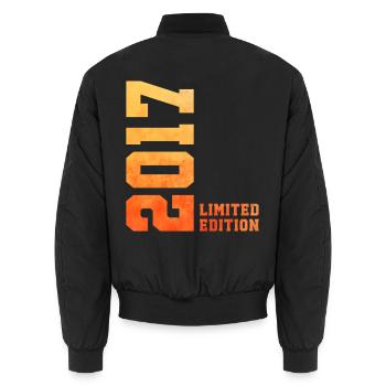 9. Geburtstag limited edition 2017 jahrgang 2017 - Unisex Bomberjacke - Schwarz - Hinten - AI Model Male 185 light (185cm)