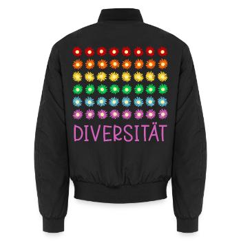 Regenbogen Diversität - Unisex Bomberjacke - Schwarz - Hinten - AI Model Male 185 light (185cm)