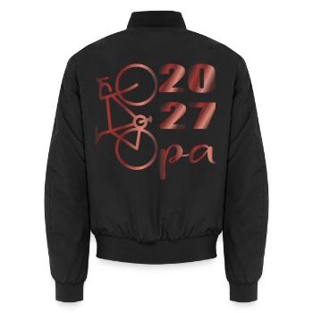 Radfahrer Opa 2027 - Unisex Bomberjacke - Schwarz - Hinten - AI Model Male 185 light (185cm)