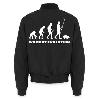 Wombat Evolution Australien Tier Silhouette - Unisex Bomberjacke - Schwarz - Hinten - AI Model Male 185 light (185cm)