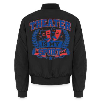 Theater is my Sport - College Varsity Design - Unisex Bomberjacke - Schwarz - Hinten - AI Model Male 185 light (185cm)