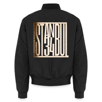 Istanbul 34 - Unisex Bomberjacke - Schwarz - Hinten - AI Model Male 185 light (185cm)
