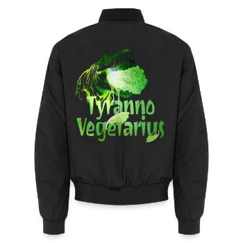 Tyranno Vegetarius Grün-T-Rex - Unisex Bomberjacke - Schwarz - Hinten - AI Model Male 185 light (185cm)