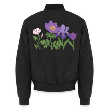 Natur · Pflanzenliebhaber · Tulpe · Blumen - Unisex Bomberjacke - Schwarz - Hinten - AI Model Male 185 light (185cm)