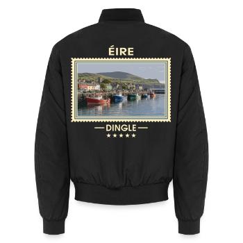 Irland Dingle Vintage Reisemarke - Unisex Bomberjacke - Schwarz - Hinten - AI Model Male 185 light (185cm)