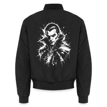 Vampir Porträt Halloween - Unisex Bomberjacke - Schwarz - Hinten - AI Model Male 185 light (185cm)
