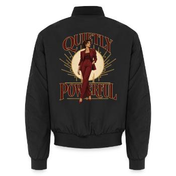 Stille Macht - Unisex Bomberjacke - Schwarz - Hinten - AI Model Male 185 light (185cm)