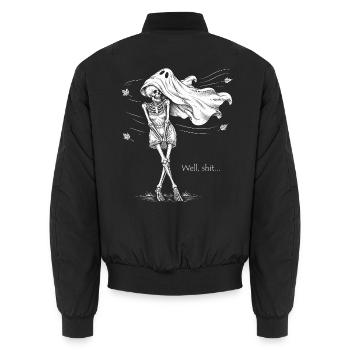 Skelett als Geist - Lustiges Halloween Design - Unisex Bomberjacke - Schwarz - Hinten - AI Model Male 185 light (185cm)