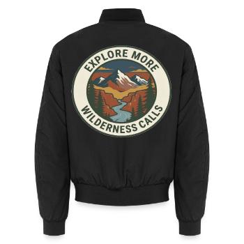 Wilderness Calls Berglandschaft - Unisex Bomberjacke - Schwarz - Hinten - AI Model Male 185 light (185cm)