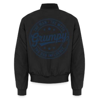 Grumpy der Mann, der Mythos, der schlechte Einfluss - Unisex Bomberjacke - Schwarz - Hinten - AI Model Male 185 light (185cm)