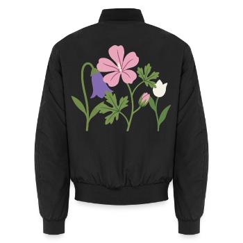 Blumen · Gartenfreunde · Tulpe - Unisex Bomberjacke - Schwarz - Hinten - AI Model Male 185 light (185cm)