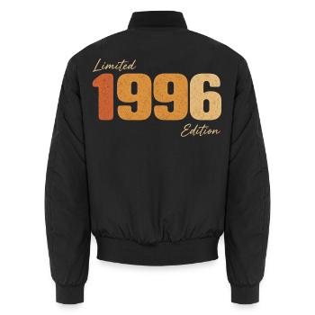 Vintage 1996 Anniversary Limited Edition Retro - Unisex Bomberjacke - Schwarz - Hinten - AI Model Male 185 light (185cm)