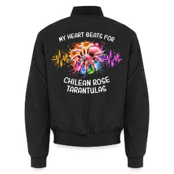 Chile Vogelspinne Herzlinie - Unisex Bomberjacke - Schwarz - Hinten - AI Model Male 185 light (185cm)