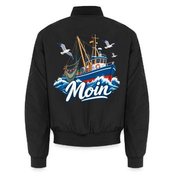 Fischkutter Nordsee Moin  Kutter - Unisex Bomberjacke - Schwarz - Hinten - AI Model Male 185 light (185cm)