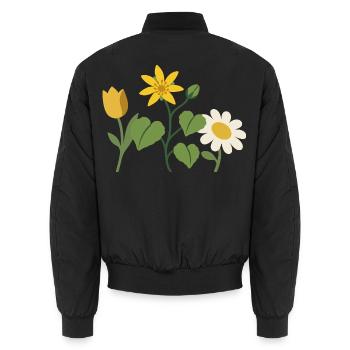 Blumen · Naturfreunde · Tulpe - Unisex Bomberjacke - Schwarz - Hinten - AI Model Male 185 light (185cm)