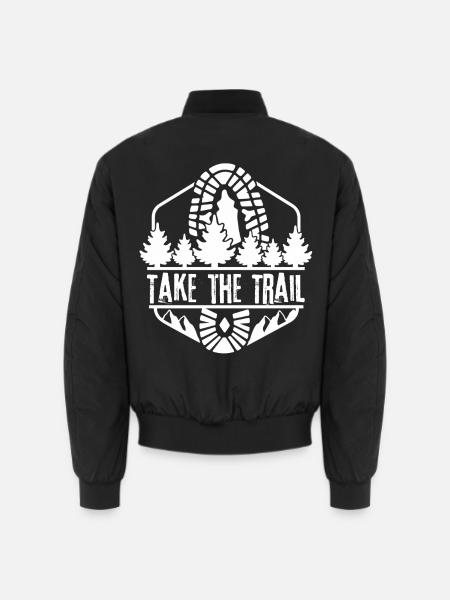 Take the Trail Waldpfad Silhouette - Unisex Bomberjacke - Schwarz