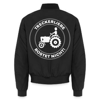 Treckerliebe Rostet Nicht! (Trecker / Traktor / W) - Unisex Bomberjacke - Schwarz - Hinten - AI Model Male 185 light (185cm)