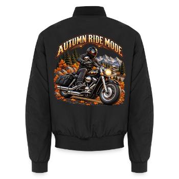 Autumn Ride Mode - Unisex Bomberjacke - Schwarz - Hinten - AI Model Male 185 light (185cm)