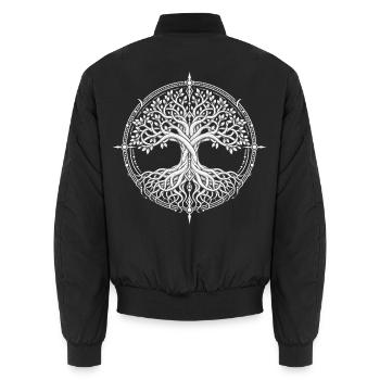 Yggdrasil Lebensbaum keltisch Mandala Tree of Life - Unisex Bomberjacke - Schwarz - Hinten - AI Model Male 185 light (185cm)