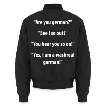 Are You German? Lustiger Sprachwitz mit deutschem - Unisex Bomberjacke - Schwarz - Hinten - AI Model Male 185 light (185cm)
